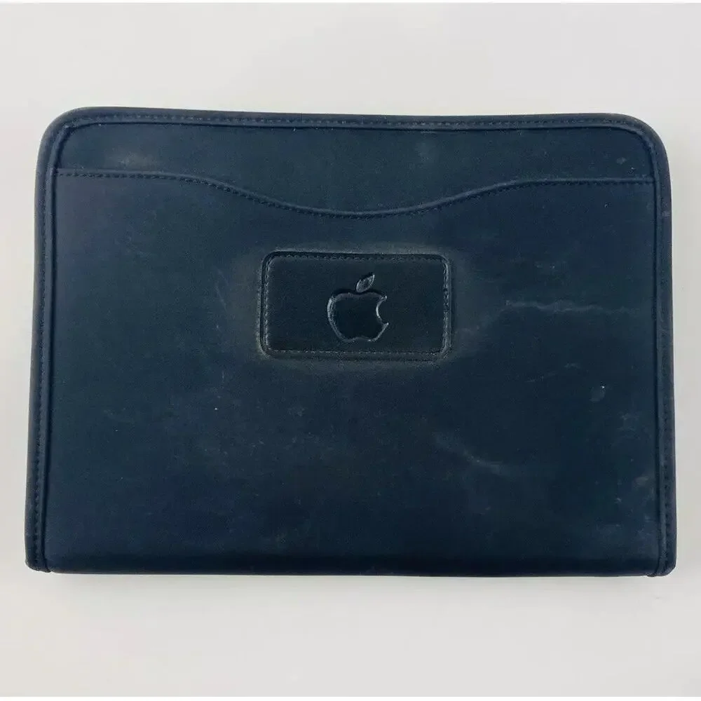 GEMLINE 2463 Black Zipper Planner Organizer Approx 10”x7” With Apple Logo - Rare